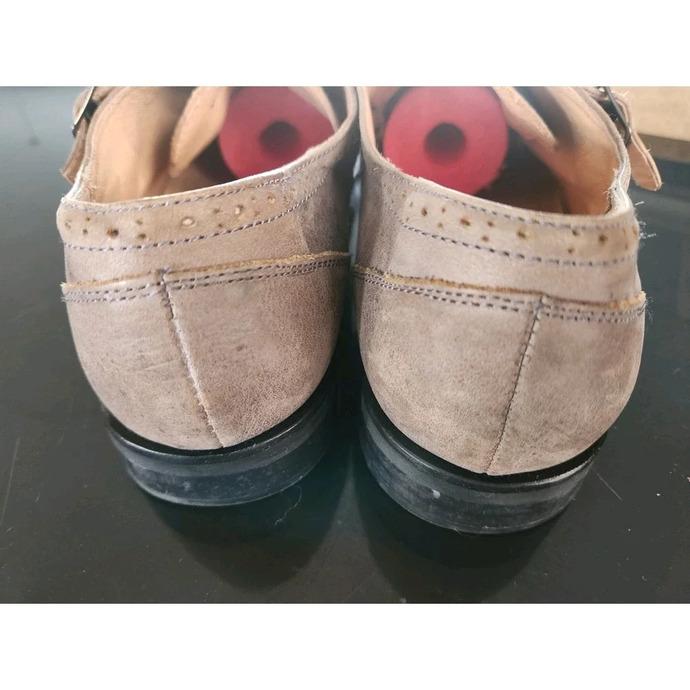 Mens JD Fisk Marc Designer Leather‎ Double Monk Strap Shoes Size 10